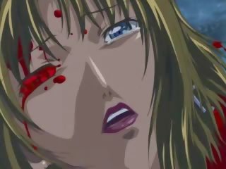 Amazing Hentai cartoons cutie busty chick fucking with blood