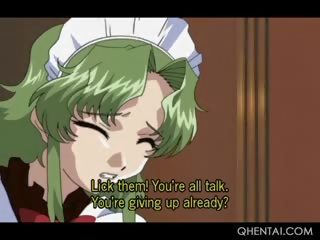 Hentai vzrušený chlap sexually abusing jeho sladký maids
