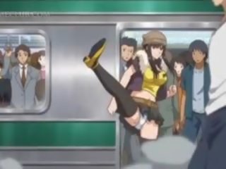 Bonded hentai sucio presilla muñeca consigue sexualmente abusada en subway