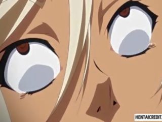 Atado hasta hentai blondie consigue azotado