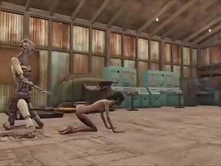 Fallout 4 笨蛋 robot, 自由 robotic 高清晰度 性别 视频 6e