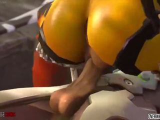 Oversexed and Naughty Tracer from Overwatch gets Pussy.