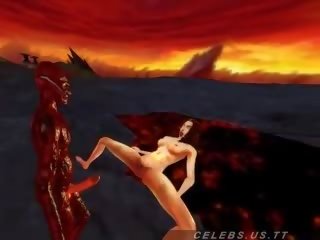 3D Model fucked by a daemon in hell