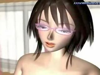 Animated model with massive breasts