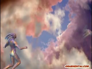 3d Angel Hentai With Bigboobs fabulous Poked In The Sky
