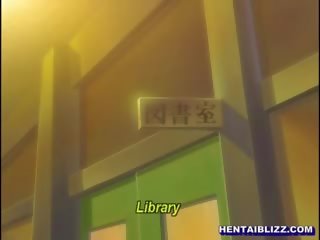 Roped hentai tiener hard poking in de bibliotheek kamer