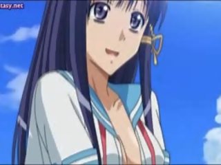 Göttlich boobed anime gibt blasen