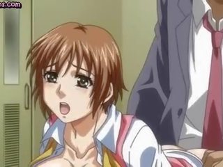 Mosaic; Hentai wife rubbing her big tits