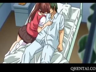 Hentai honey takes manhood in a hospital bed