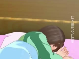 Kaibig-ibig tatlong-dimensiyonal anime bata babae mayroon a pamamasa panaginip