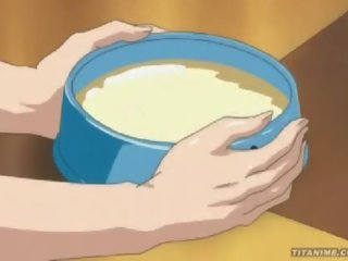 A rdečelaske varuška serves a milky femdom disciplina