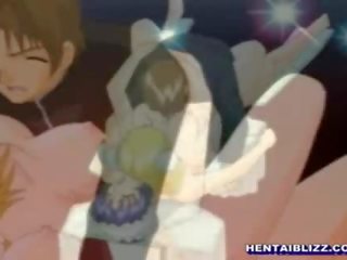 Captive hentai bride threesome fucked by bondage anime penis