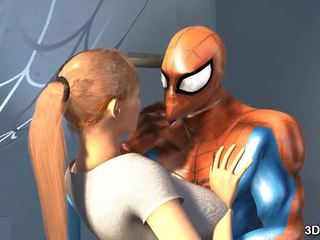 Spider mees fucks rinnakas blond diva