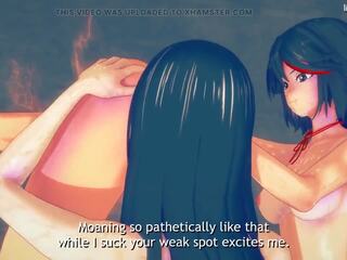 Ryuko and Satsuki Dominate a youth in an Alley